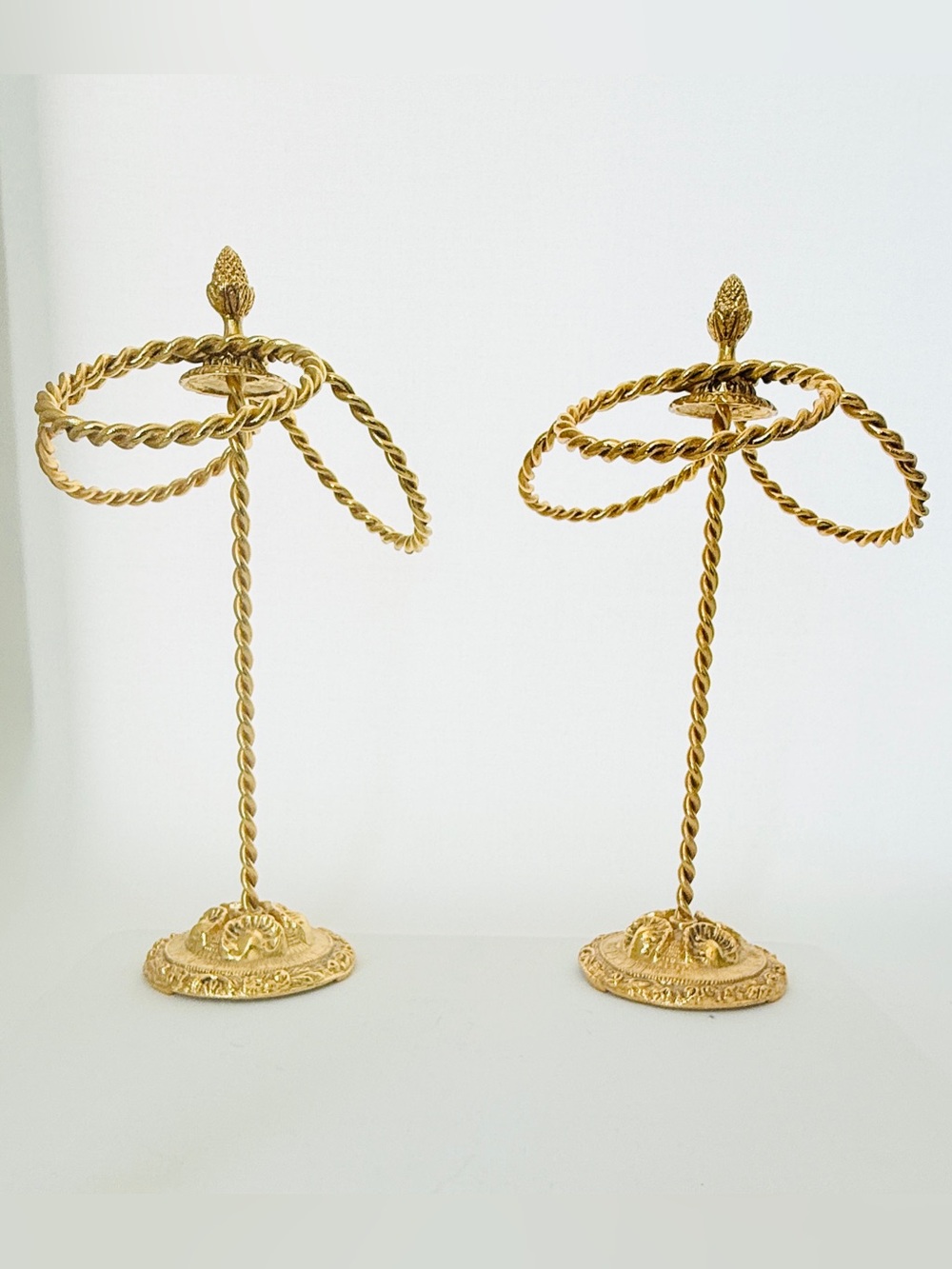 Vintage Stylebuilt Gold Hand Towel Holder Set of 2 Hollywood Regency Vanity USA